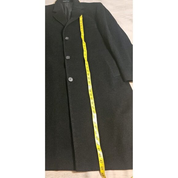 Mens Lauren Ralph Lauren 44L Dark Gray Wool Cashmere Trench Style Overcoat - Picture 8 of 10